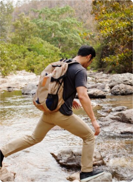 Eco Adventures at JKR Gardens: Guests enjoying guided nature walks and outdoor activities in lush Kerala and Tamil Nadu landscapes, promoting sustainable tourism and adventure experiences.