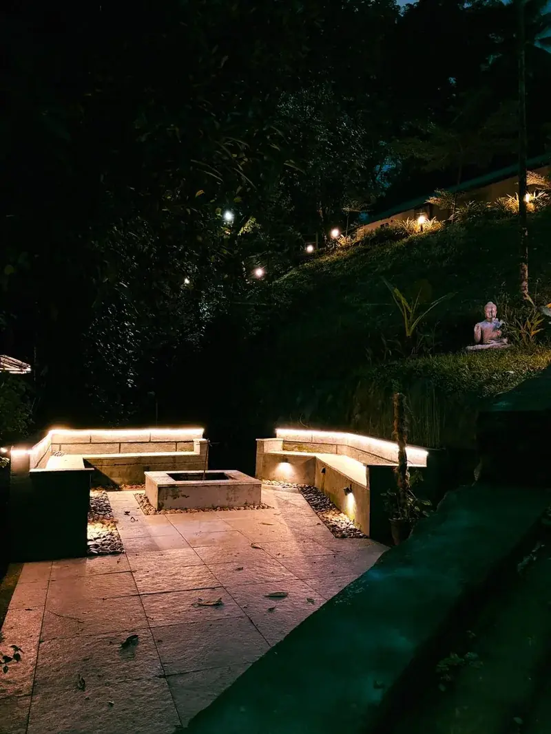 Hillside lights at Vayalada Gardens Resort
