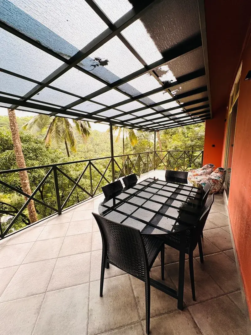 Terrace lounge overlooking the forest